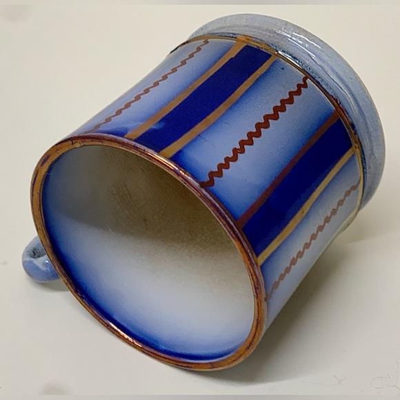 19th Century Antique Gaudy Welsh Wagon Wheel Pattern Miniature Child's Mug - Picture 16 of 16